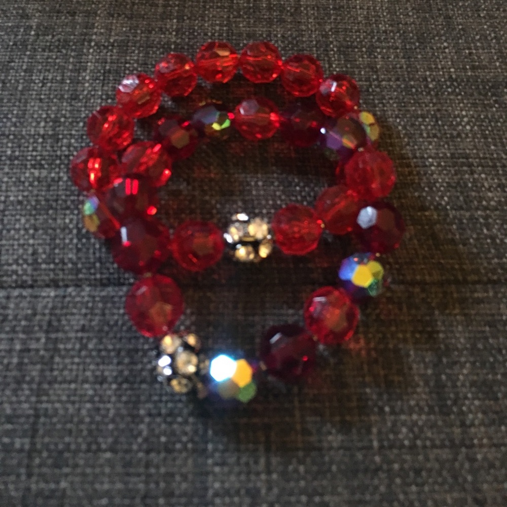 Two Red Fashion Bracelets
